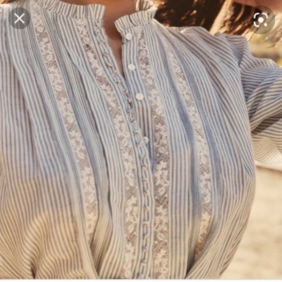 DÔEN Lydia Savoie Stripe Cottagecore Top - Size XL - Picture 3 of 10